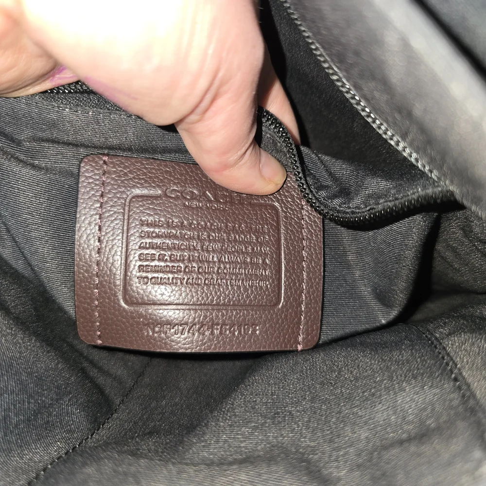 Coach Charles Brown Messenger Bag with Orange and Gray Stripes